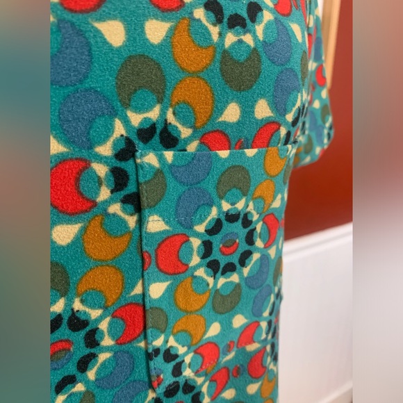 Unique Lularoe teal and colorful dress - Picture 2 of 5